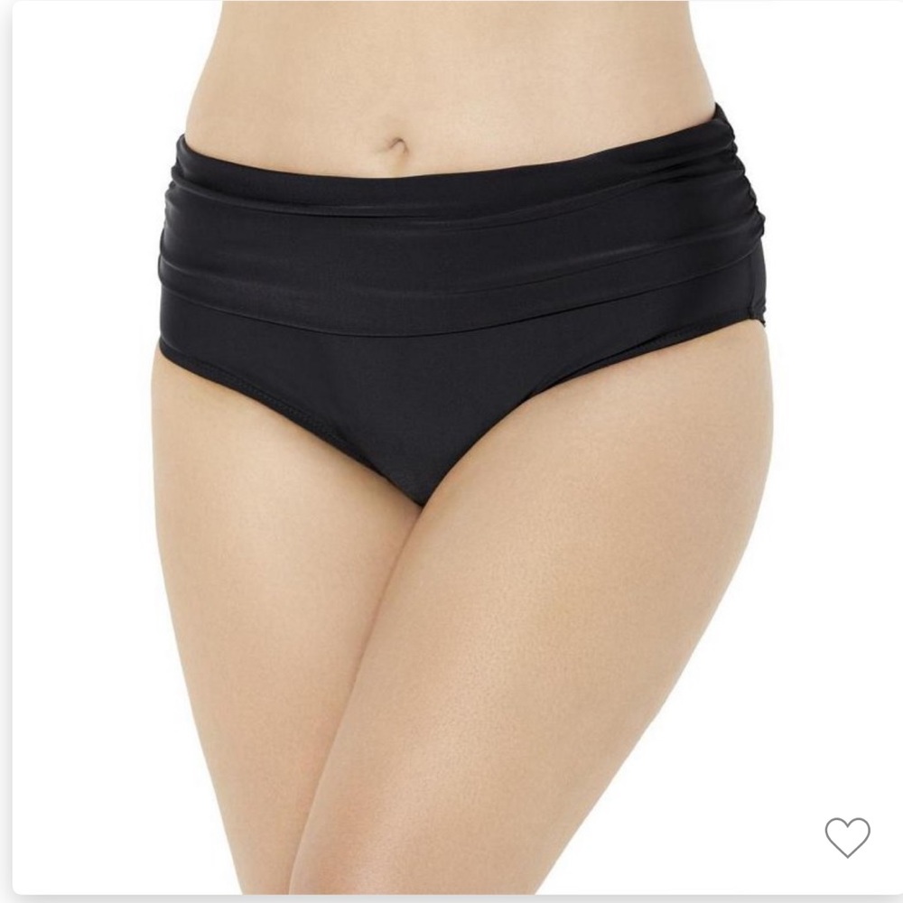 NWT Swimsuits for All Fold Over Swim Brief in Black, 18